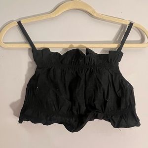 H&M black ruffle top